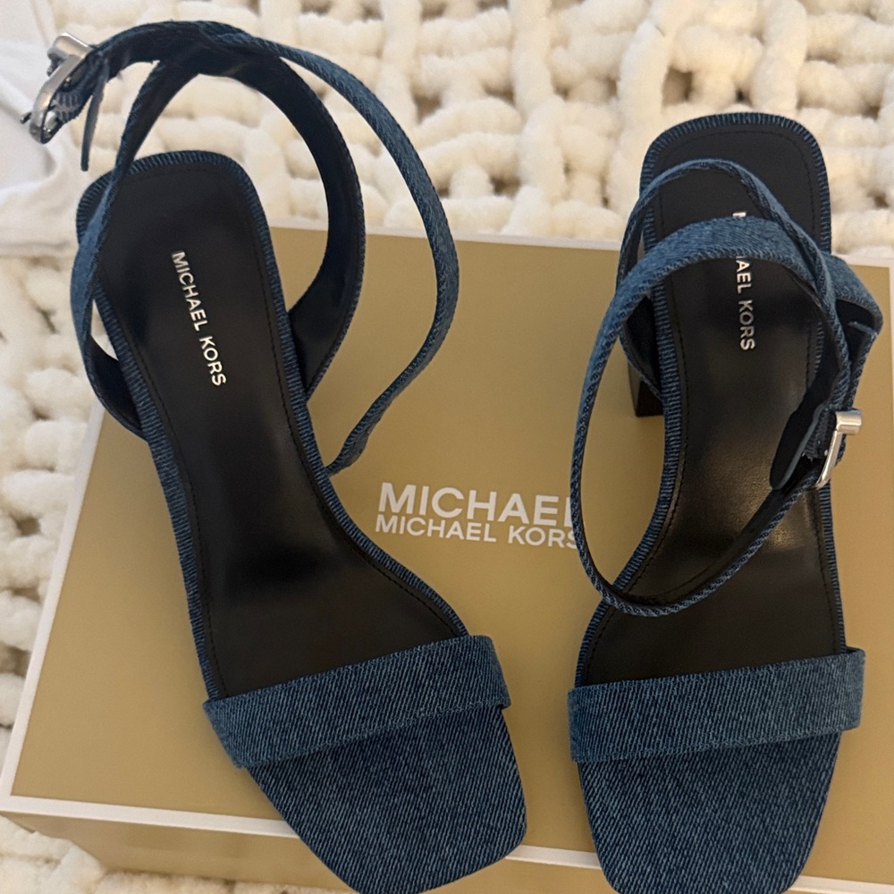 Michael Kors Denim Blue Heeled Sandals